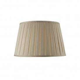 Dar Degas 40cm Taupe Faux Silk Box Pleat Empire Drum Shade