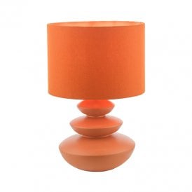 Dar Discus Single Light Ceramic Table Lamp In Orange Finish