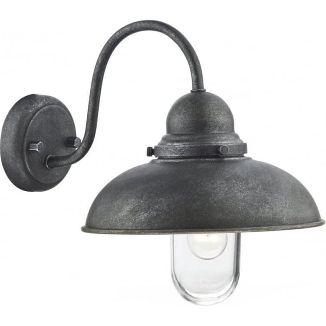 Dar Lighting Dar Dynamo Outdoor Single Light Wall Fitting in an Aged Iron Finish