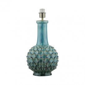 Dar Edlyn Single Light Ceramic Table Lamp Base Only In Blue Finish