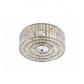Dar Errol Chrome And Crystal 4 Light Semi-flush Fitting