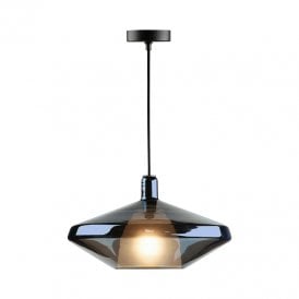 Dar Esmeralda Large Ceiling Pendant Light With Blue And Opal Glass