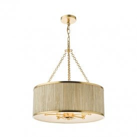 Dar Fenella 5 Light Ceiling Pendant Light In Gold Finish