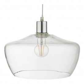 Dar Fidella Single Light Easy Fit Ceiling Pendant in Clear Glass