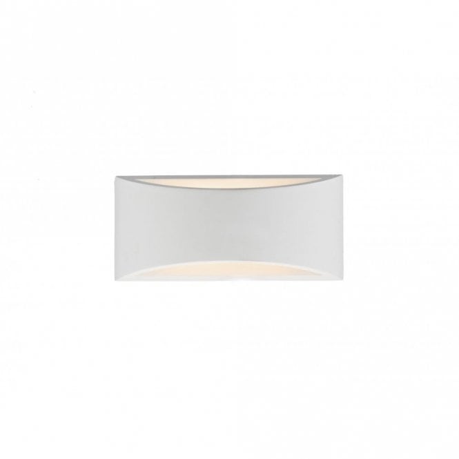 Dar Lighting Dar Hove Large 2 Light Ceramic Wall Washer with White Plaster Finish