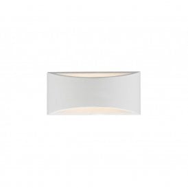 Dar Hove Large 2 Light Ceramic Wall Washer with White Plaster Finish