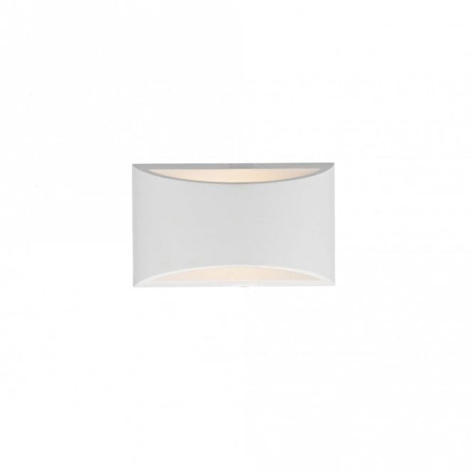 Dar Lighting Dar Hove Single Light Ceramic Wall Washer with White Plaster Finish