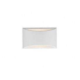 Dar Hove Single Light Ceramic Wall Washer with White Plaster Finish