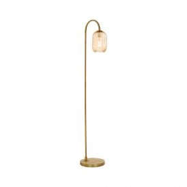 Dar Idra  Single Light Floor Lamp In Aged Bronze Finish