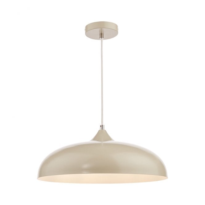 Dar Lighting Dar Kaelan Ceiling Pendant Light In Taupe Finish With White Inner