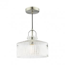 Dar Lenka Ceiling Pendant Light In Satin Nickel Finish