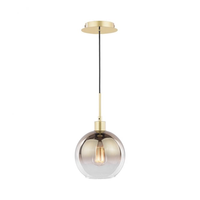 Dar Lighting Dar Lycia  Single Light Ceiling Pendant In Polished Gold Finish