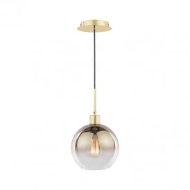 Dar Lycia  Single Light Ceiling Pendant In Polished Gold Finish