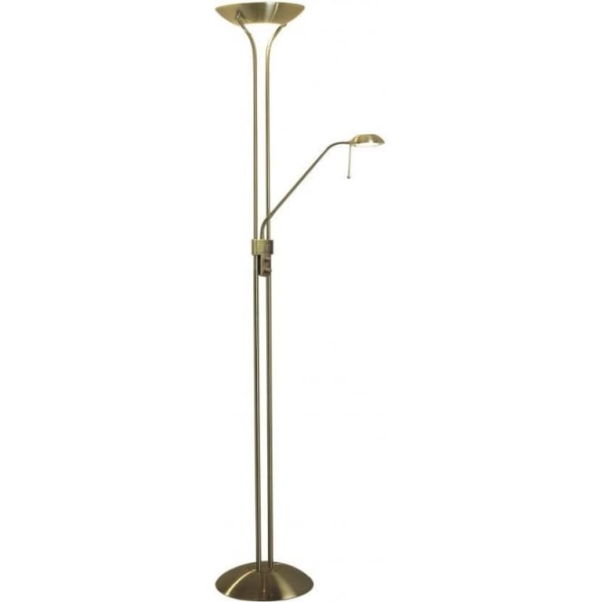 Dar Lighting Dar Montana 2 Light Floor Lamp In Antique Brass Finish