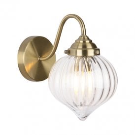 Dar Mya Single Light Wall Fitting In Antique Brass Finish