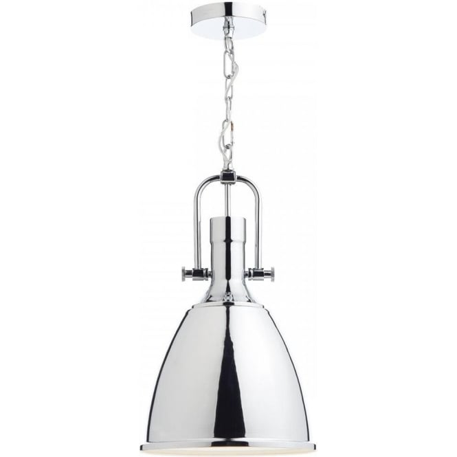 Dar Lighting Dar Nolan Single Light Ceiling Pendant in Polished Chrome Finish