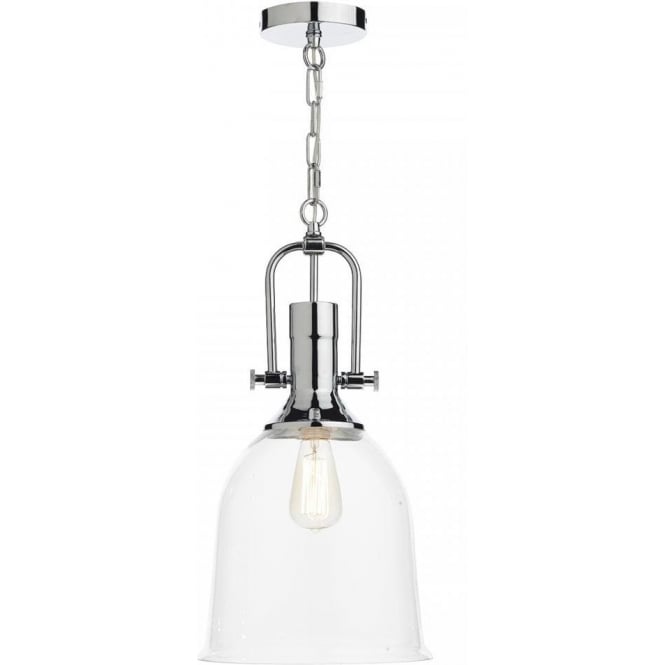Dar Lighting Dar Nolan Single Light Ceiling Pendant in Polished Chrome