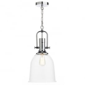 Dar Nolan Single Light Ceiling Pendant in Polished Chrome