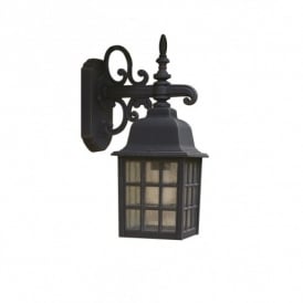 Dar Norfolk Single Light Outdoor Black Wall Lantern