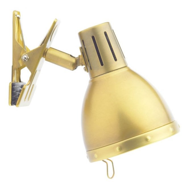 Dar Lighting Dar Osaka Clip on Switched Spot Light in a Natural Brass Finish