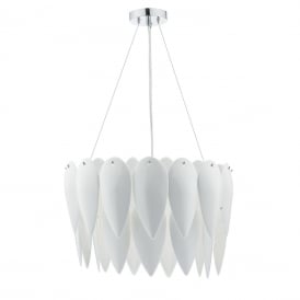 Dar Phillipa 3 Light Ceiling Pendant In White Ceramic Finish