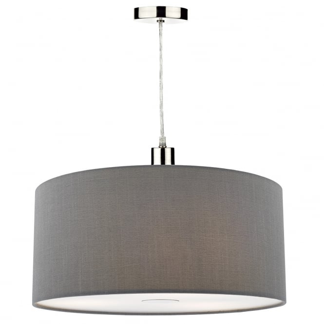 Dar Lighting Dar Ronda Easy Fit 40cm Pendant Shade In Slate Grey Finish