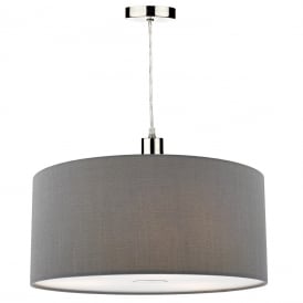Dar Ronda Easy Fit 40cm Pendant Shade In Slate Grey Finish