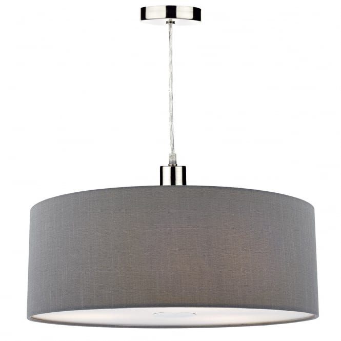 Dar Lighting Dar Ronda Easy Fit 60cm Pendant Shade In Slate Grey Finish