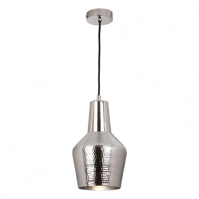 Dar Lighting Dar Runa Single Light Ceiling Pendant in Nickel Finish