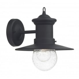 Dar Sedgewick Single Light Outdoor Wall Fixture in Black