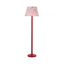 Dar Spool Floor Lamp Base Only In Gloss Red Finish