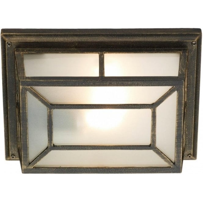 Dar Lighting Dar Trent Single Light External Fitting in a Black Gold Finish