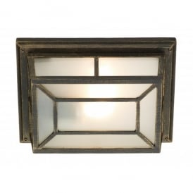 Dar Trent Single Light External Fitting in a Black Gold Finish