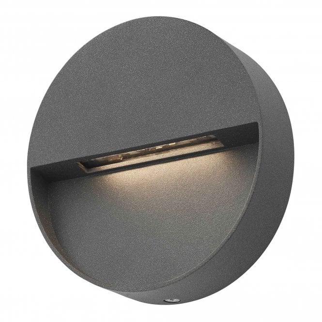Dar Lighting Dar Ugo Single Light Integrated LED Eyelid Outdoor Wall Fitting in Powder Coated Anthracite Finish