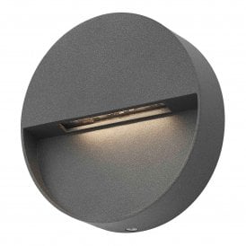 Dar Ugo Single Light Integrated LED Eyelid Outdoor Wall Fitting in Powder Coated Anthracite Finish