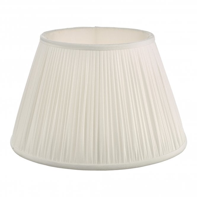 Dar Lighting Dar Ulyana 35cm Ivory Faux Silk Tapered Pleat Drum Shade