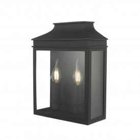Dar Vapour 2 Light Outdoor Wall Fitting in Black Finish