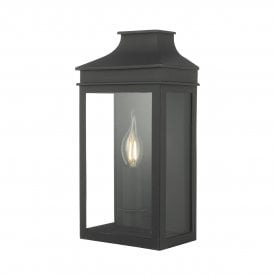 Dar Vapour Single Light Outdoor Wall Fitting in Black Finish