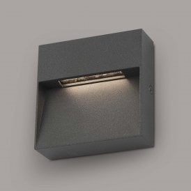 Dar Yukon Single Integrated LED Wall Fitting in Anthracite Finish