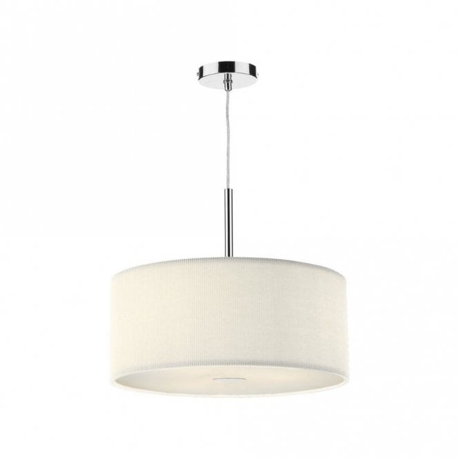 Dar Lighting Dar Zaragoza 3 Light Large Pendant Fitting In Cream