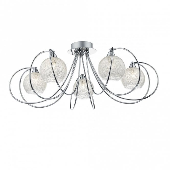 Dar Rafferty Dar Lighting RAF5450 Rafferty 5 Light Semi Flush Ceiling Pendant In ...