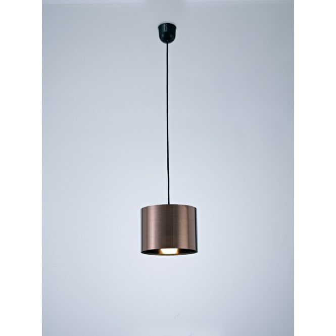 Deco Dako Single Light Ceiling Pendant With Metallic Bronze Shade