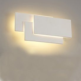 Kiania Rectangular 12 Watt Integrated LED Wall Fitting in Sand White Finish