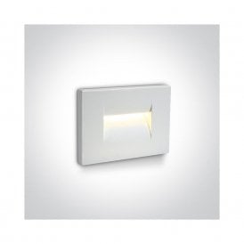 400399 Block 107 Integrated LED Outdoor Recessed Wall Light in White Finish