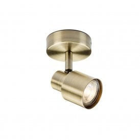 47696 Capture Single Light Spotlight Fitting in Antique Brass Finish