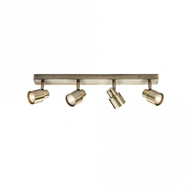 Discovery Lighting 47722 Capture 4 Light Spotlight Bar Fitting in Antique Brass Finish