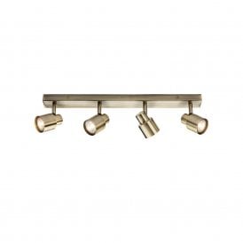 47722 Capture 4 Light Spotlight Bar Fitting in Antique Brass Finish