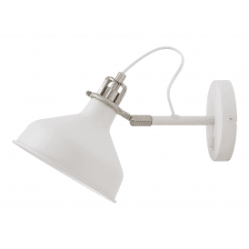 Admiral Single Light Wall Fitting in White and Satin Nickel Finish