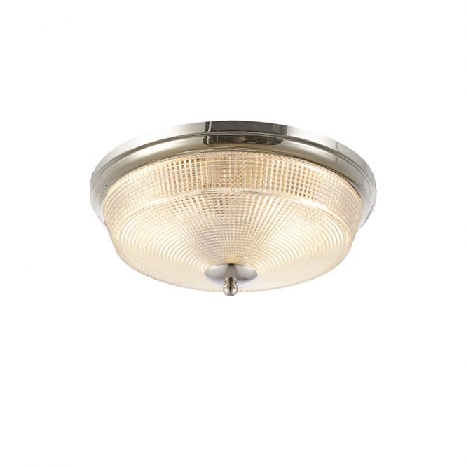 Discovery Lighting Arabella Glass Flush Ceiling Light - Polished Nickel
