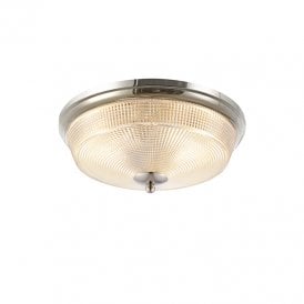 Arabella Glass Flush Ceiling Light - Polished Nickel